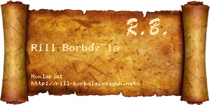 Rill Borbála névjegykártya