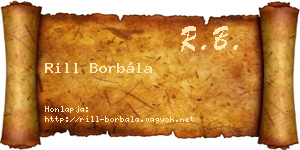 Rill Borbála névjegykártya